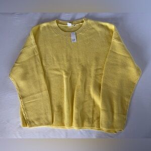 GAP Yellow Ribbed Knit Sweater XXL Lightweight Crewneck NWT